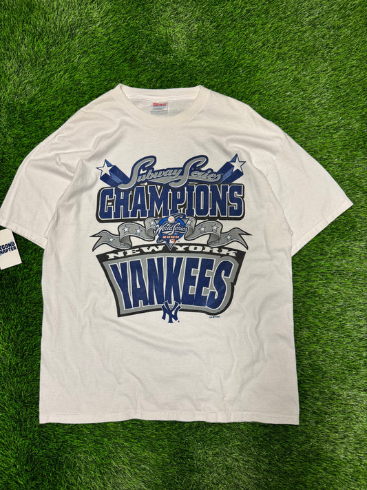 2000 New York Yankees Subway Series Spell Out Vintage MLB Tee (XL)