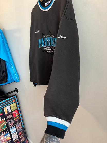 90s Carolina Panthers Reebok Pro Line Cropped Crewneck (L)