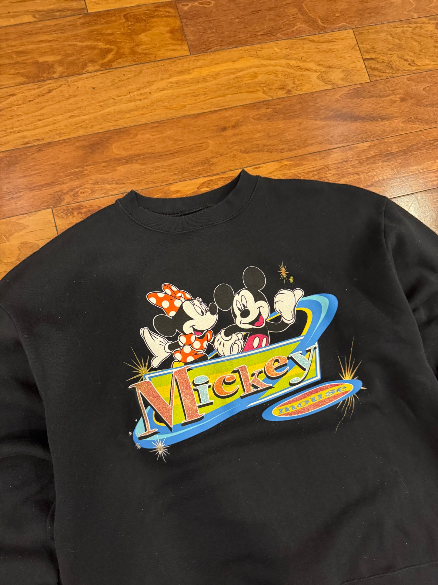 90s Mickey Mouse Black Disney Crewneck (L)