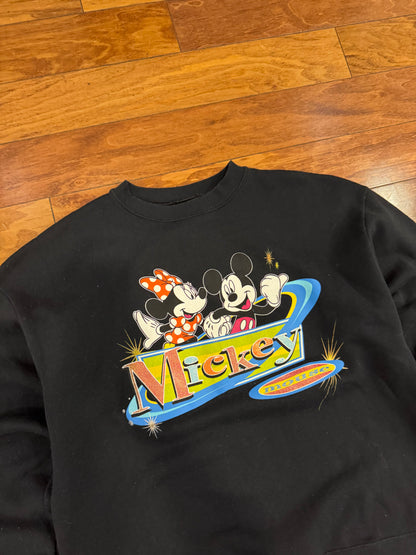 90s Mickey Mouse Black Disney Crewneck (L)