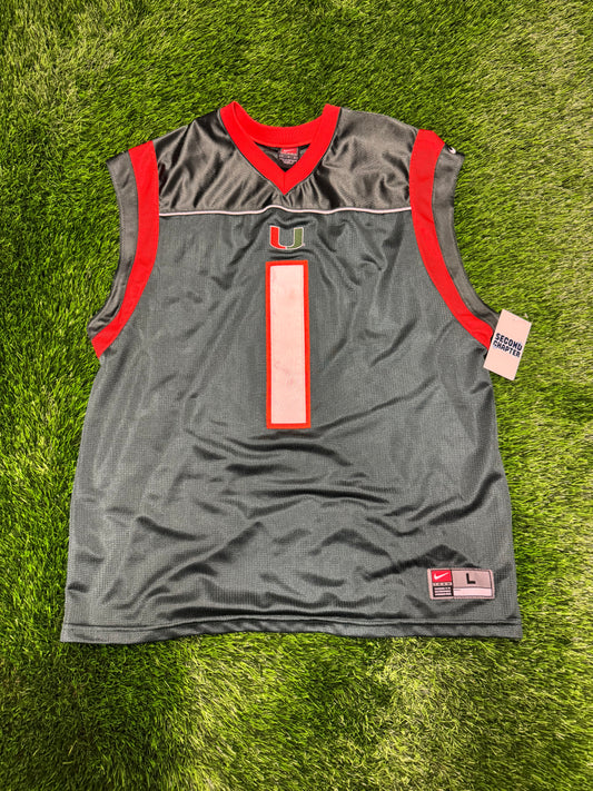 00s University of Miami Hurricanes NCAA Nike Basketball Jersey (L)
