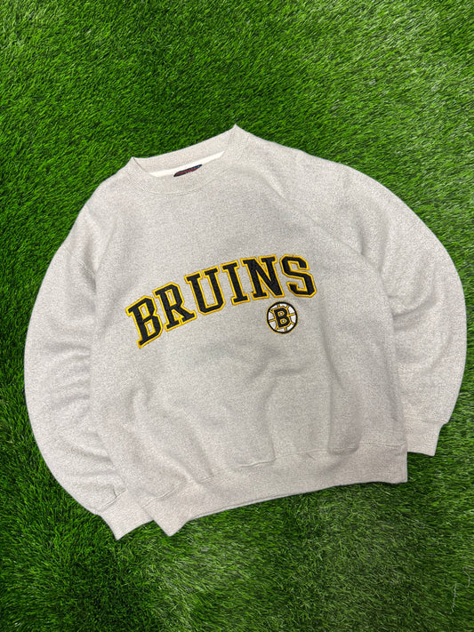 90s Boston Bruins Magic Johnson T's Vintage NHL Embroidered Crewneck (M)