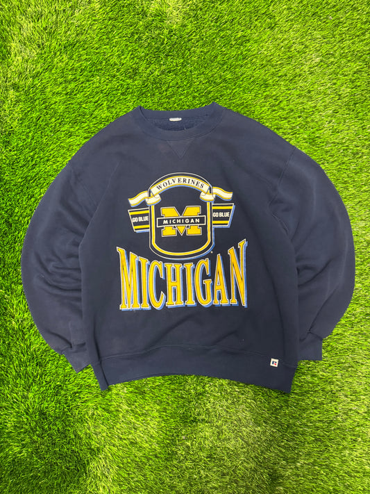 90s Michigan University Vintage Russell Crewneck (L)