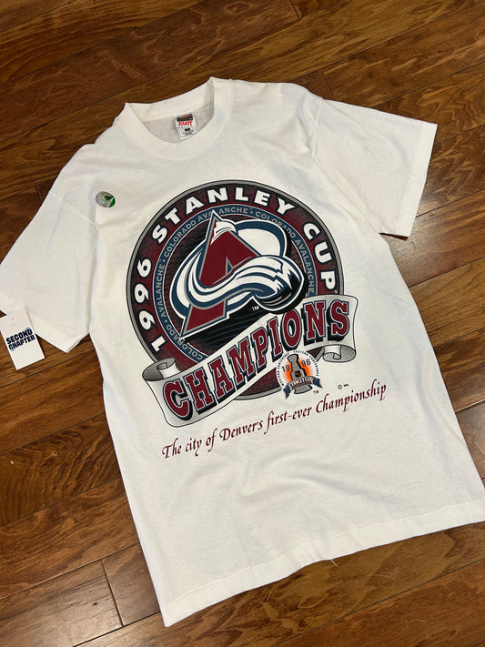 1996 Colorado Avalanche Stanley Cup Champions Vintage Deadstock NHL Tee (L)