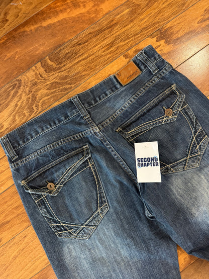 00s Flypaper Faded Dark Wash Bootcut Jeans (33 x 30)