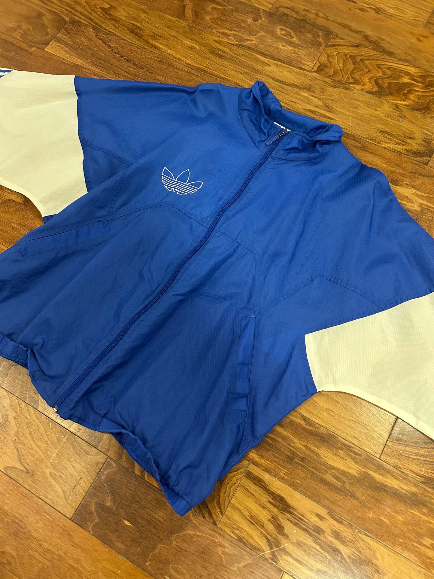 80s Adidas Blue Stained Windbreaker (L)