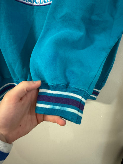 90s Charlotte Hornets Logo Athletic Teal Crewneck (L)