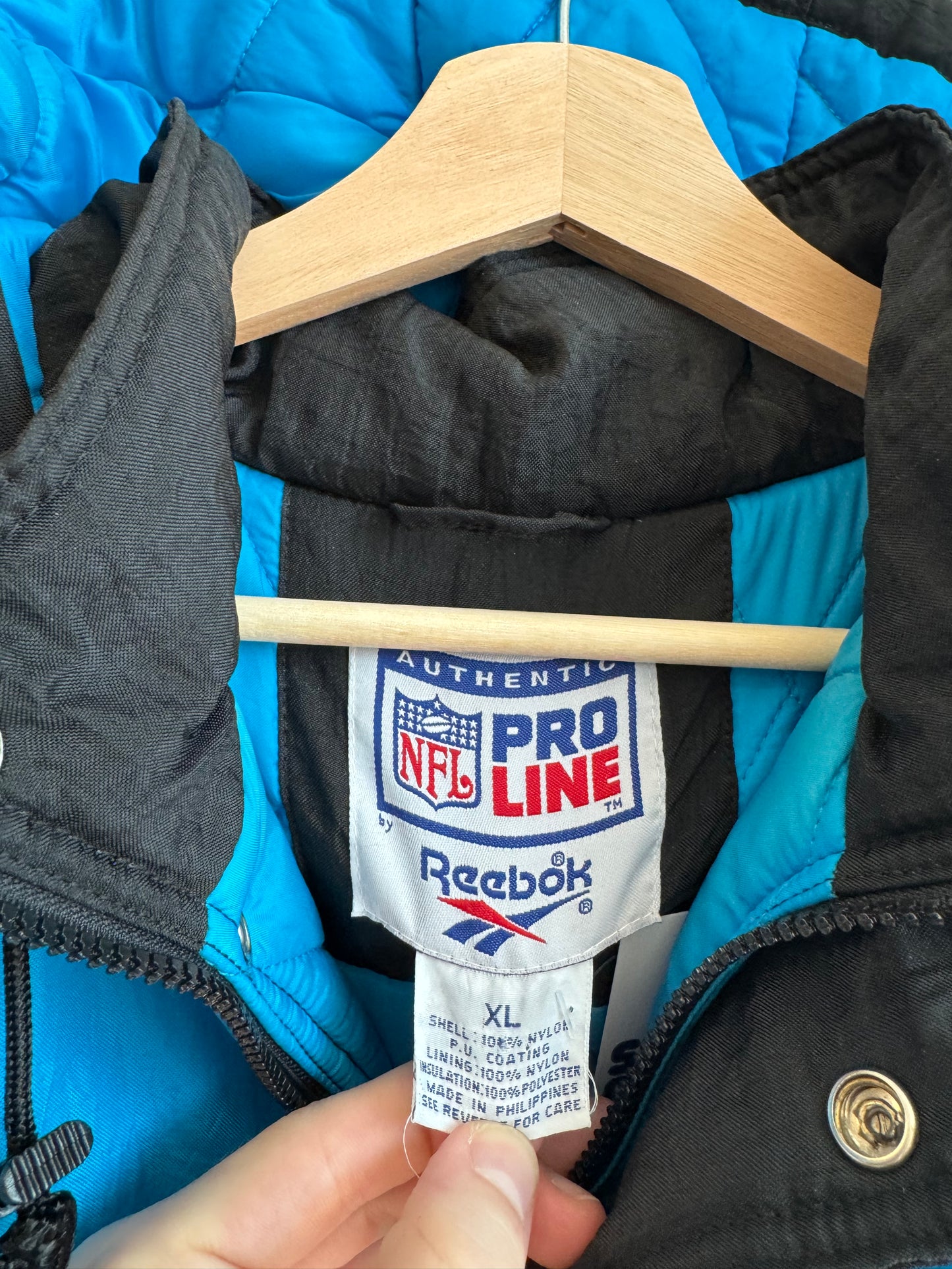 90s Carolina Panthers Reebok Pro Line Puffer Jacket (XL)
