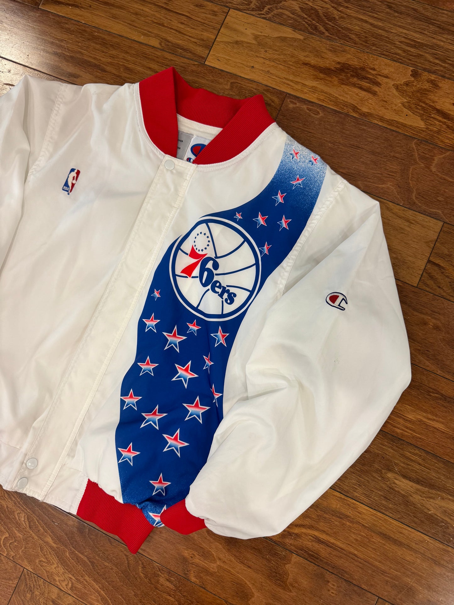 90s 76ers Vintage NBA Champion Warm Up Windbreaker Jacket (S)