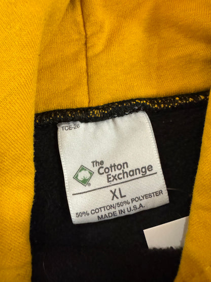 90s Appalachian State Black Paint Distressed Hoodie (XL)
