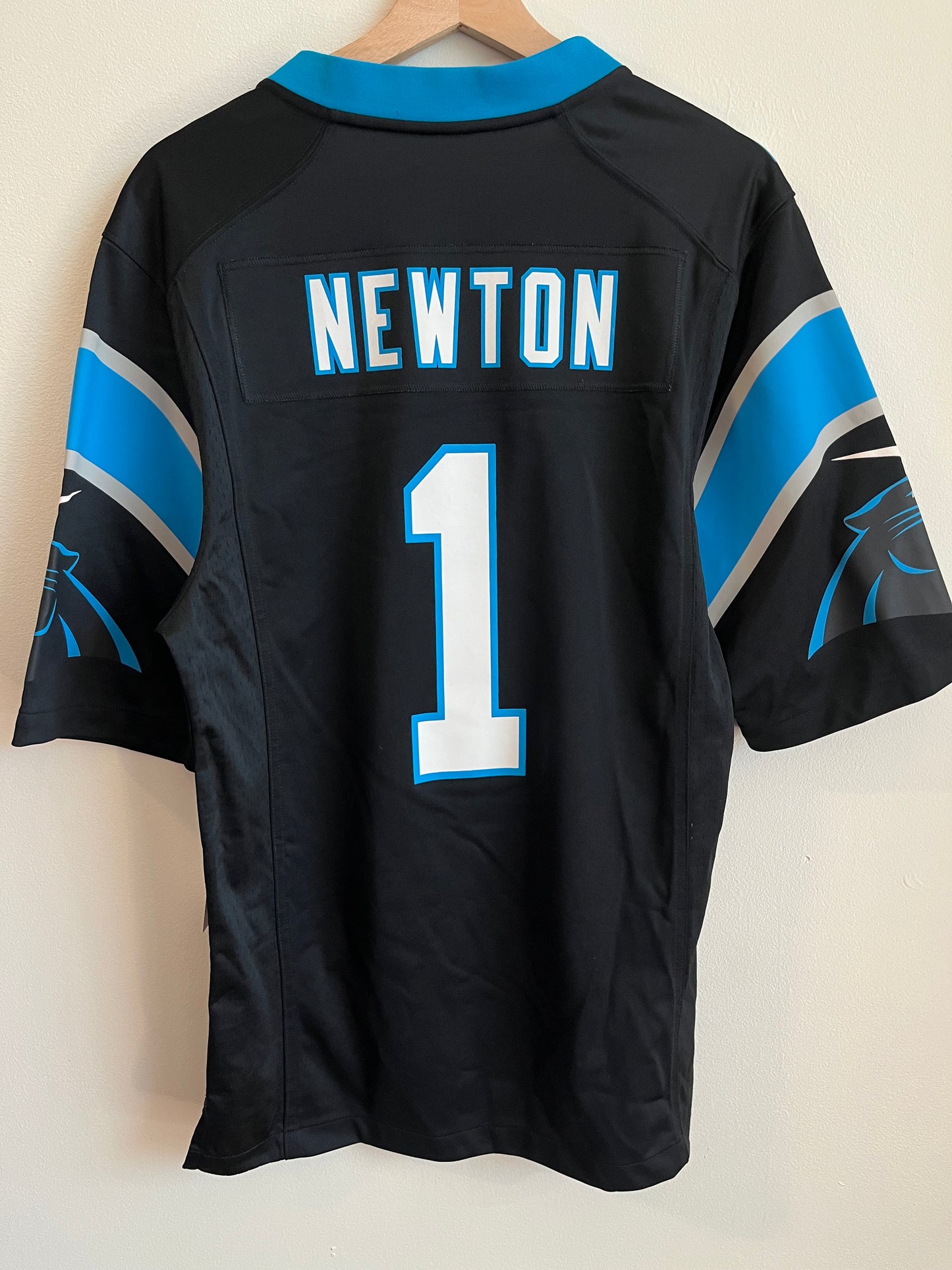 2010s Carolina Panthers Cam Newton 25 Seasons Patch Nike Jersey (S)