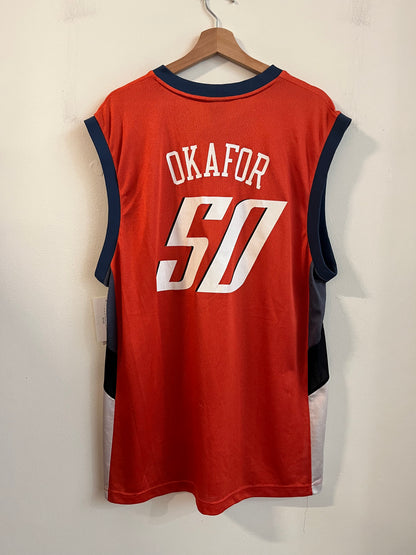 00s Charlotte Bobcats Emeka Okafor Orange Jersey (L)