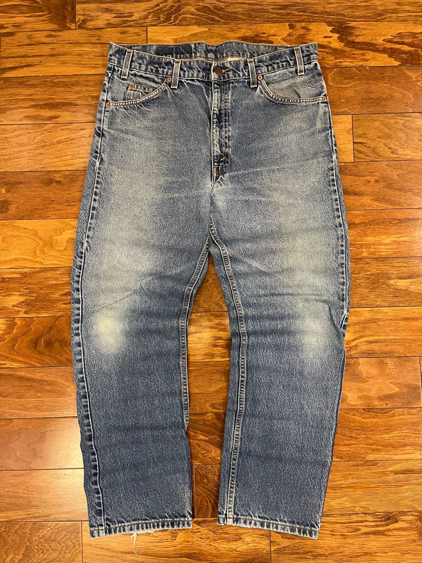 1997 Levi's 505 Orange Tab Blue Jeans (35 x 30)