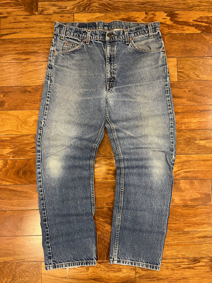 1997 Levi's 505 Orange Tab Blue Jeans (35 x 30)
