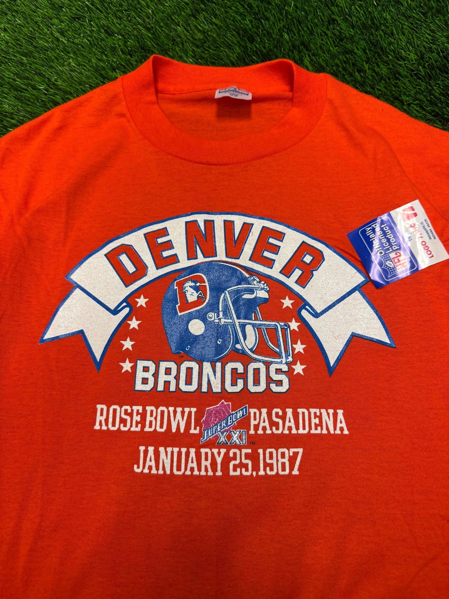 1987 Denver Broncos Rose Bowl Pasadena Tee (L)