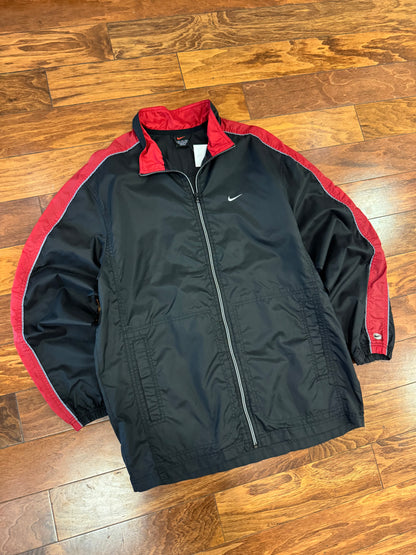 00s Nike Red/Black Parka Essential Windbreaker (M)