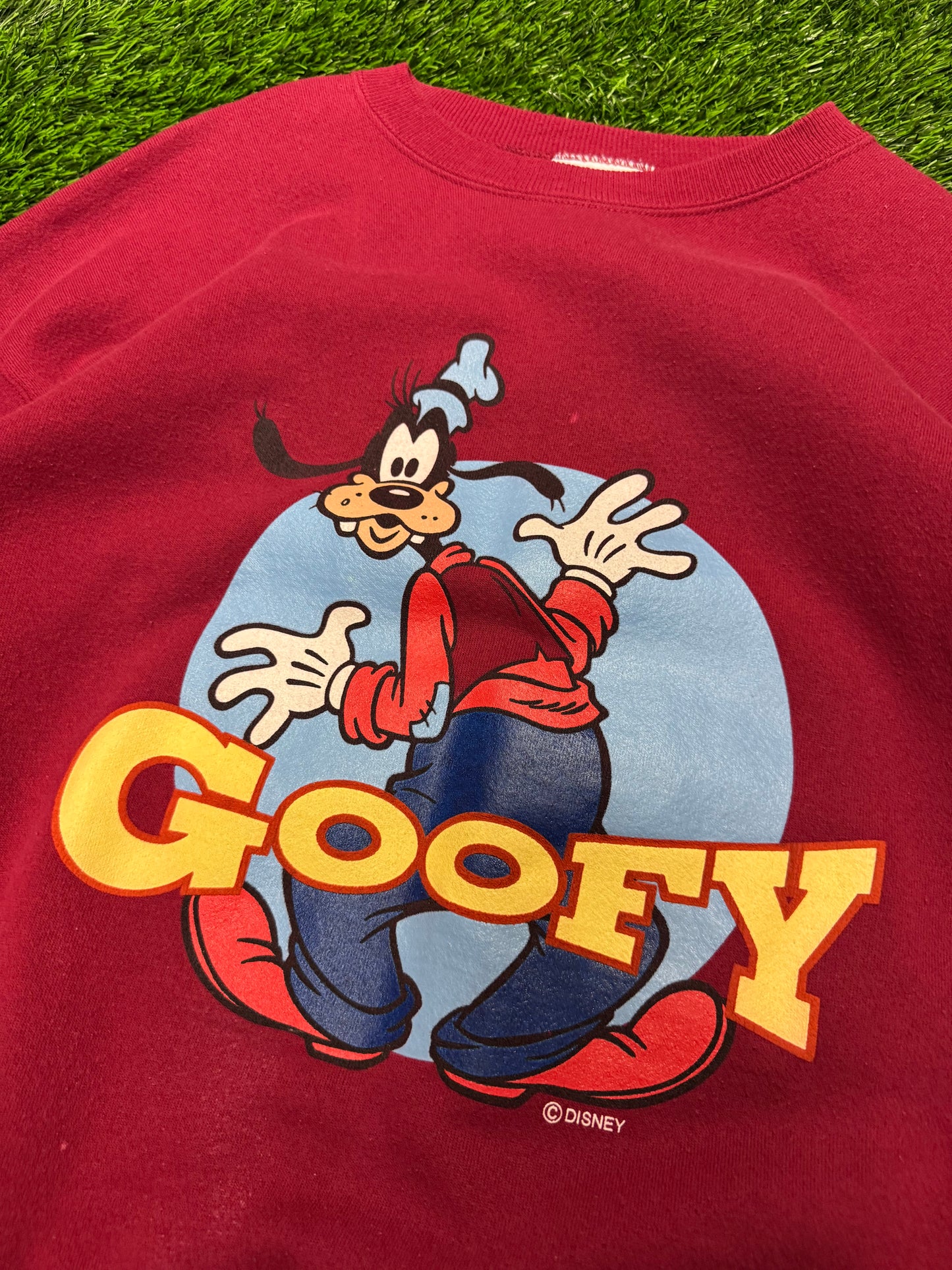 90s Disney Goofy Character Bleach Spot Crewneck (XL)