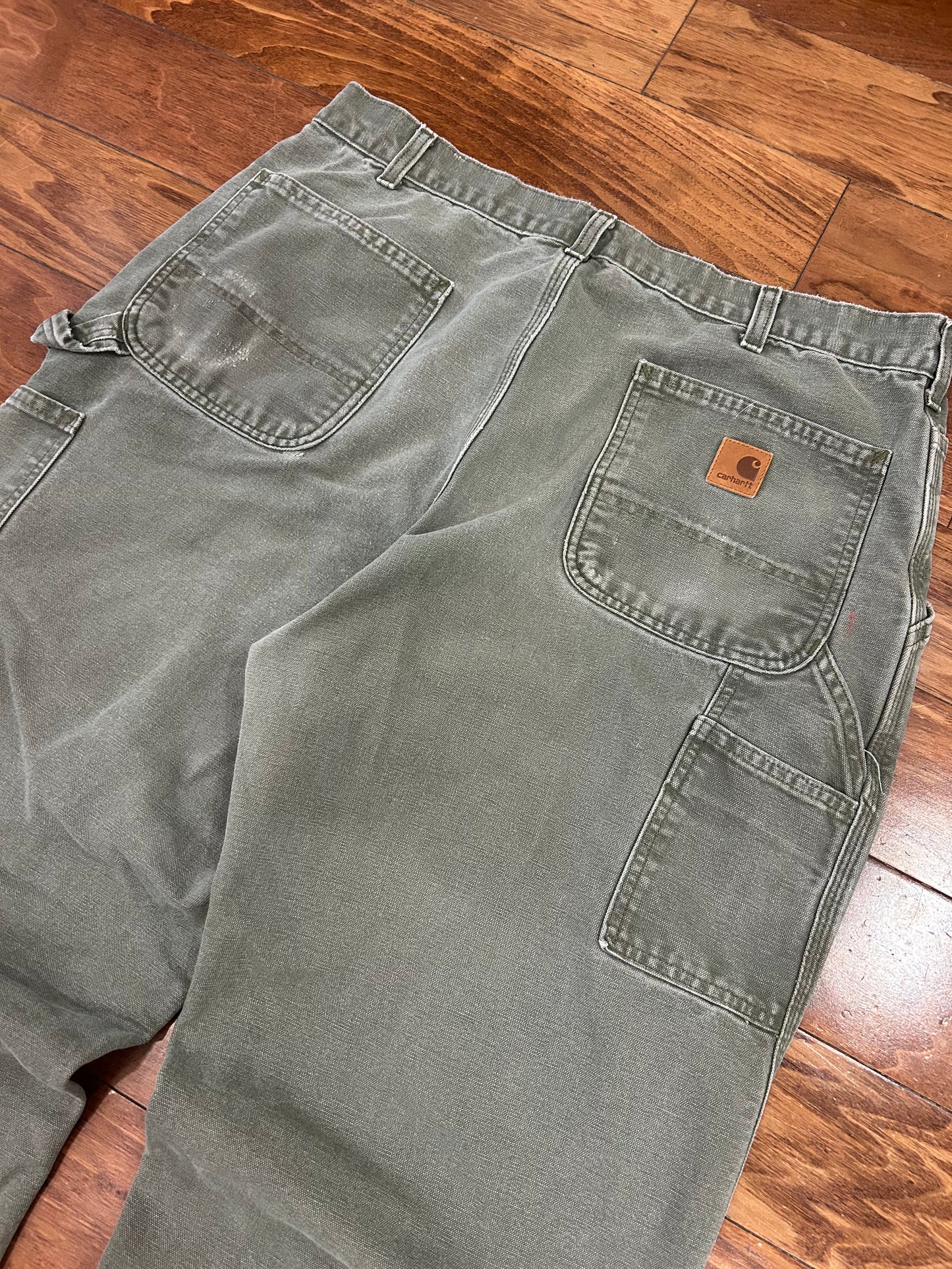 2013 Carhartt Faded Olive Green Carpenter Pants (36 x 32)