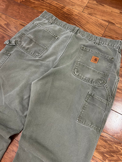 2013 Carhartt Faded Olive Green Carpenter Pants (36 x 32)