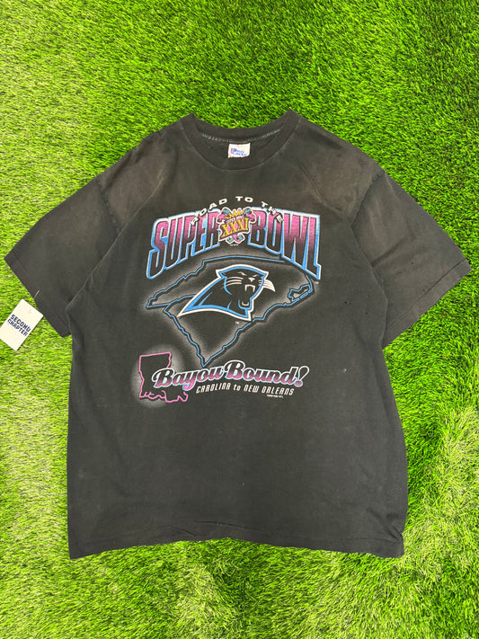 1996 Carolina Panthers Road To The Super Bowl Tee (XXL)