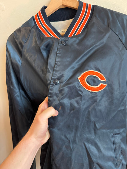 90s Chicago Bears Stained Vintage Satin Jacket (L)