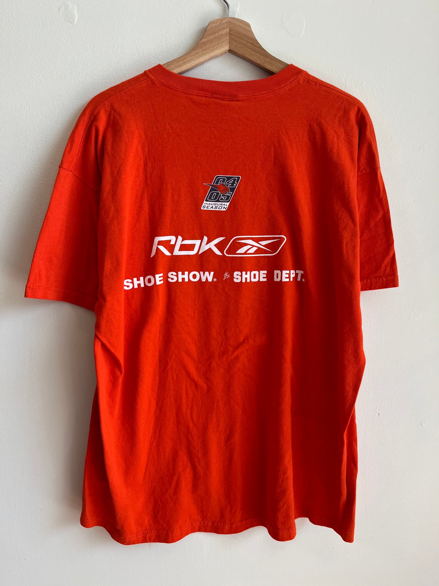 2004 Charlotte Bobcats Logo ReebokOrange Tee v Wizards (XL)