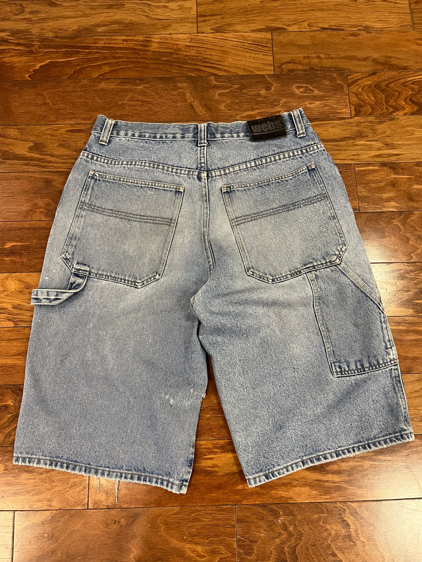 00s Webs Baggy Distressed Jean Shorts (34)