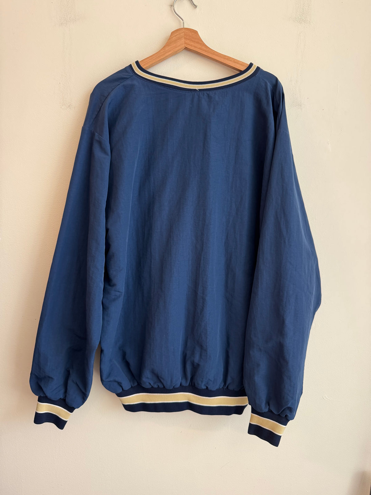 90s University of Pittsburgh Navy Spell Out Windbreaker (XXL)
