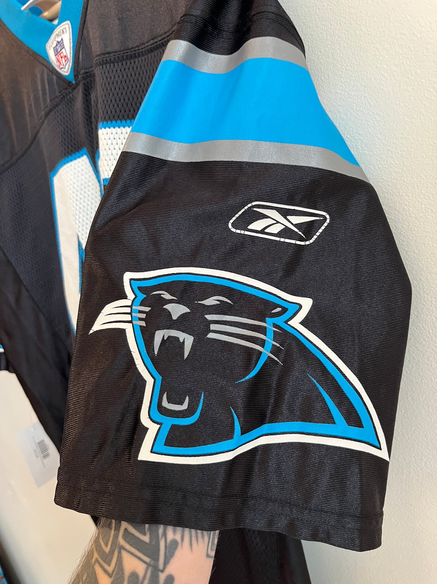 00s Carolina Panthers Stephen Davis #48 Reebok Home Jersey (L)