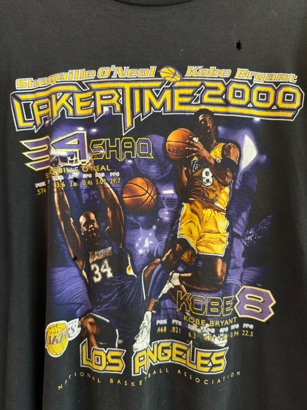 2000 Los Angeles Lakers Lakertime Kobe Bryant + Shaquille O'Neal Vintage Tee (XXL)