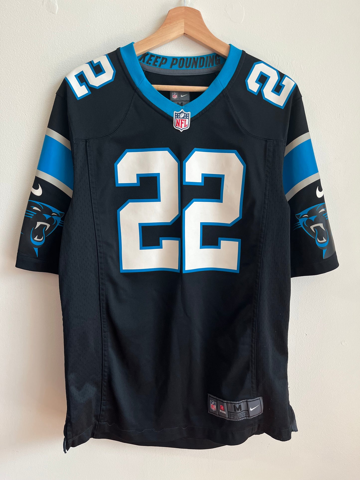 2022 Carolina Panthers Christian McCaffery Home Jersey (M)