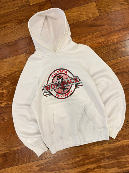 80s NC State Wolfpack Vintage Mascot Hoodie (L)