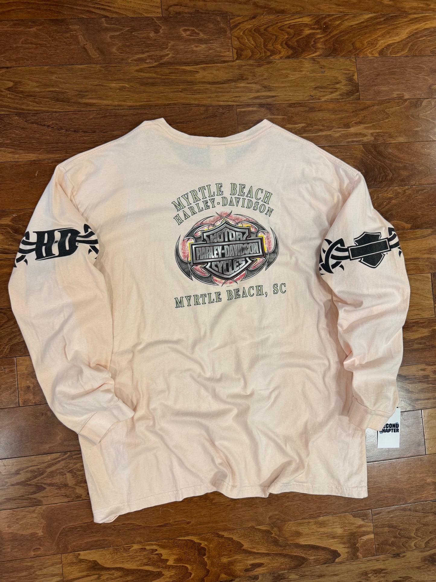 2007 Harley Davidson Peach Long Sleeve Tee (XXXL)