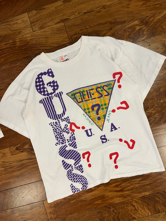 90s Guess Vintage Boot Big Graphic Tee (XL)