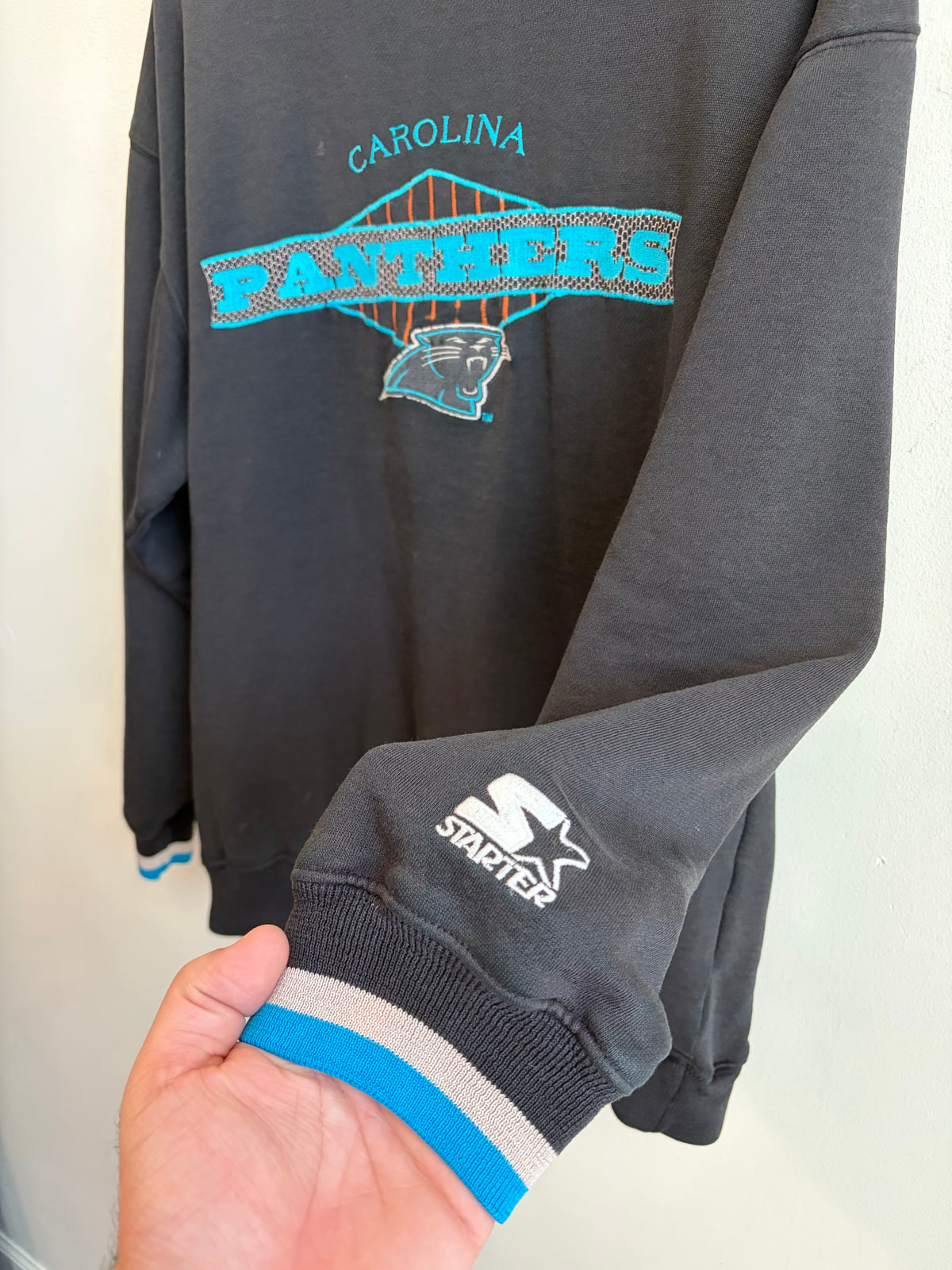 90s Carolina Panthers Starter Embroidered Crewneck (L)