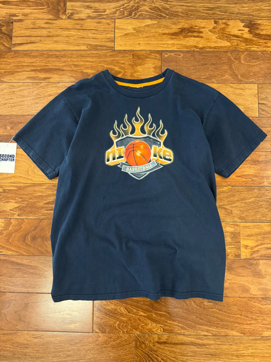 00s Nike Flames Graphic Basketball Tee (S)