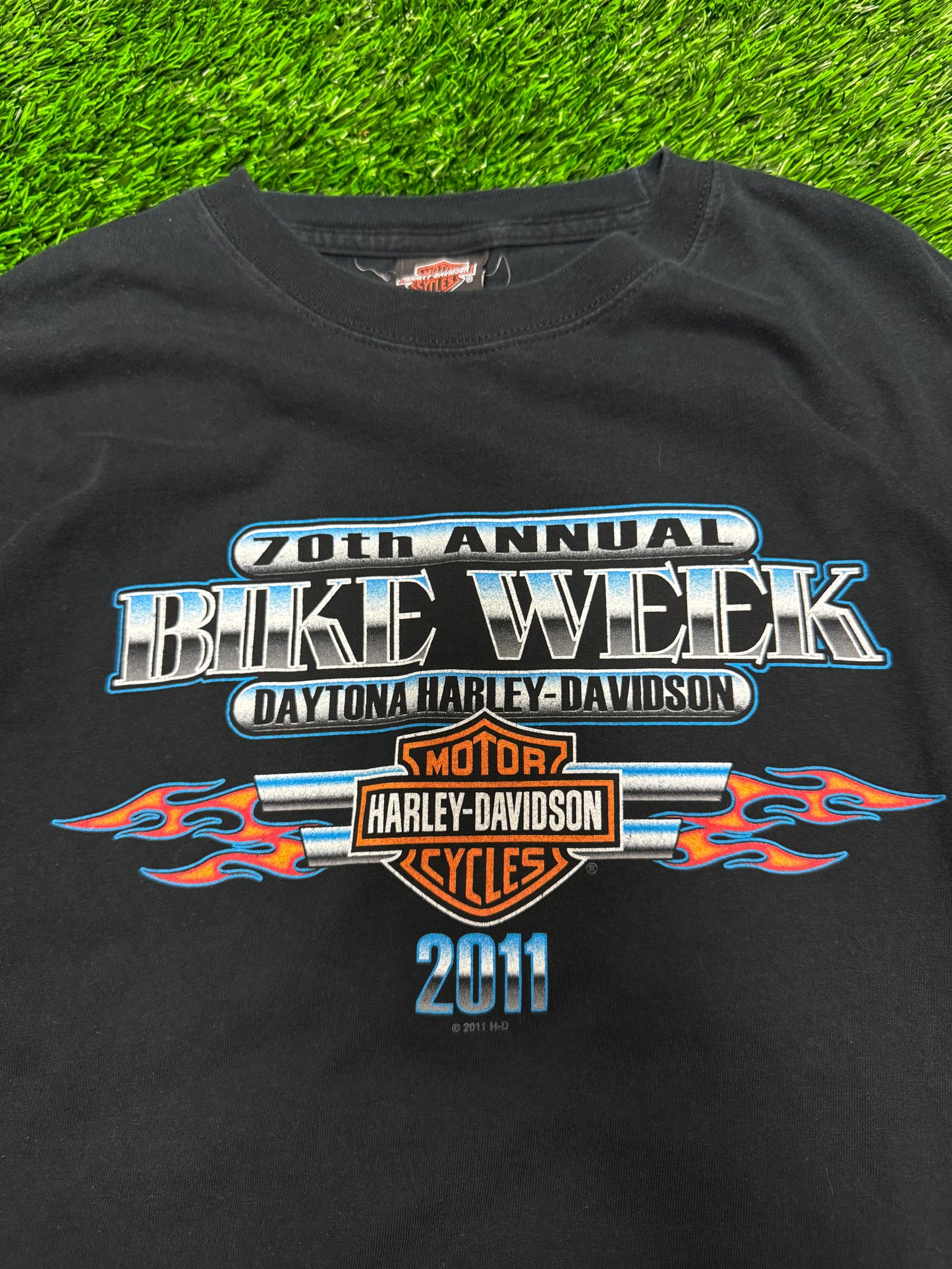 2011 Harley Davidson Bike Week Vintage Flames Biker Tee (XL)