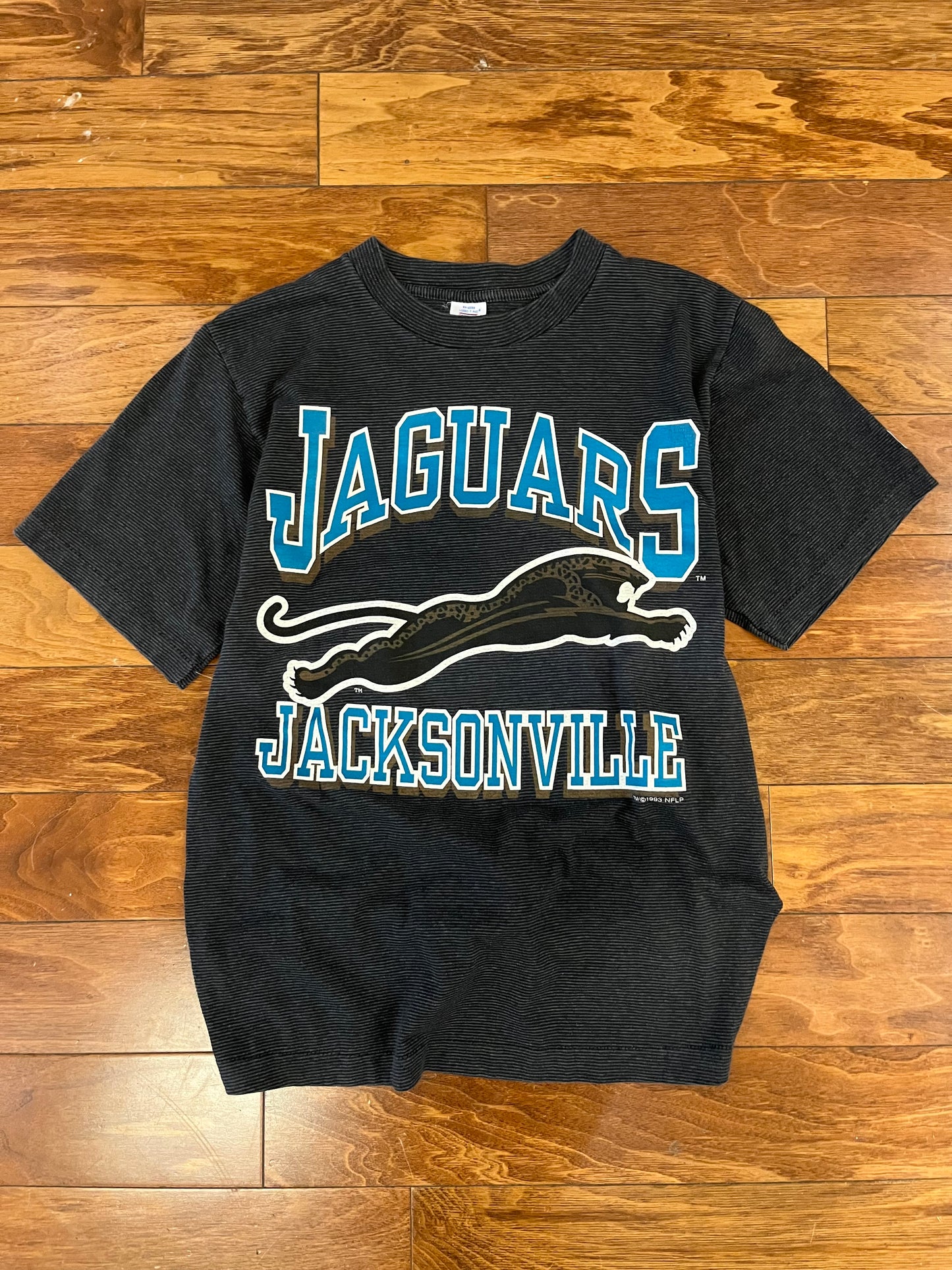 1993 Jacksonville Jaguars Logo 7 Striped Tee (M)