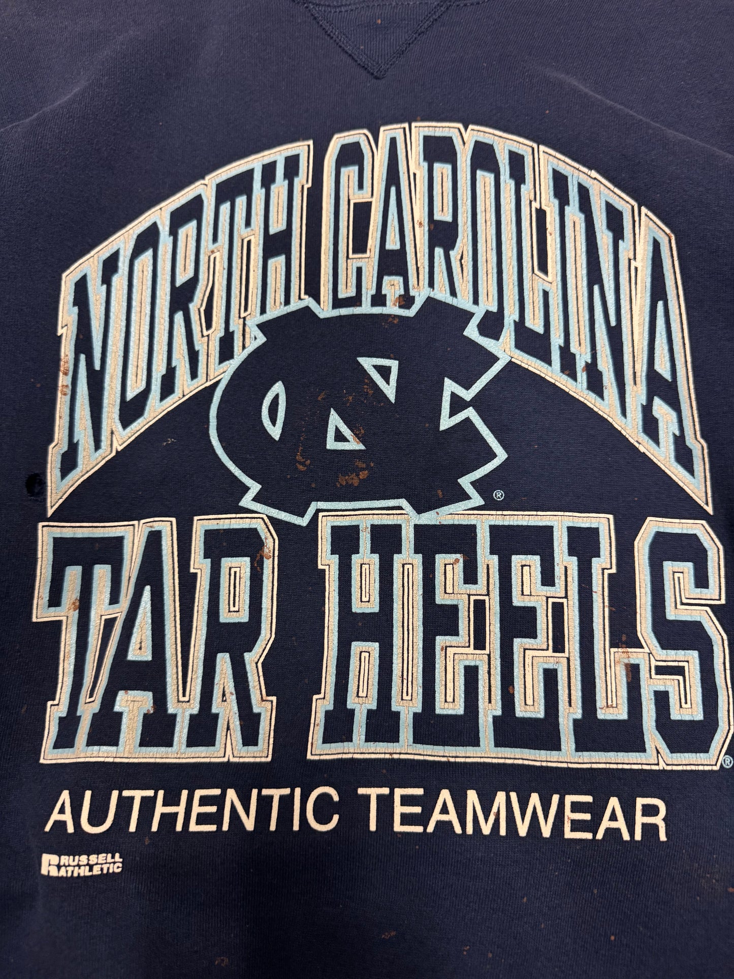 90s University of North Carolina UNC Thrashed Vintage Russell Crewneck (XL)