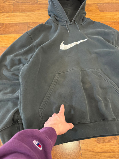 00s Nike Big Swoosh Black Vintage Hoodie (XL)