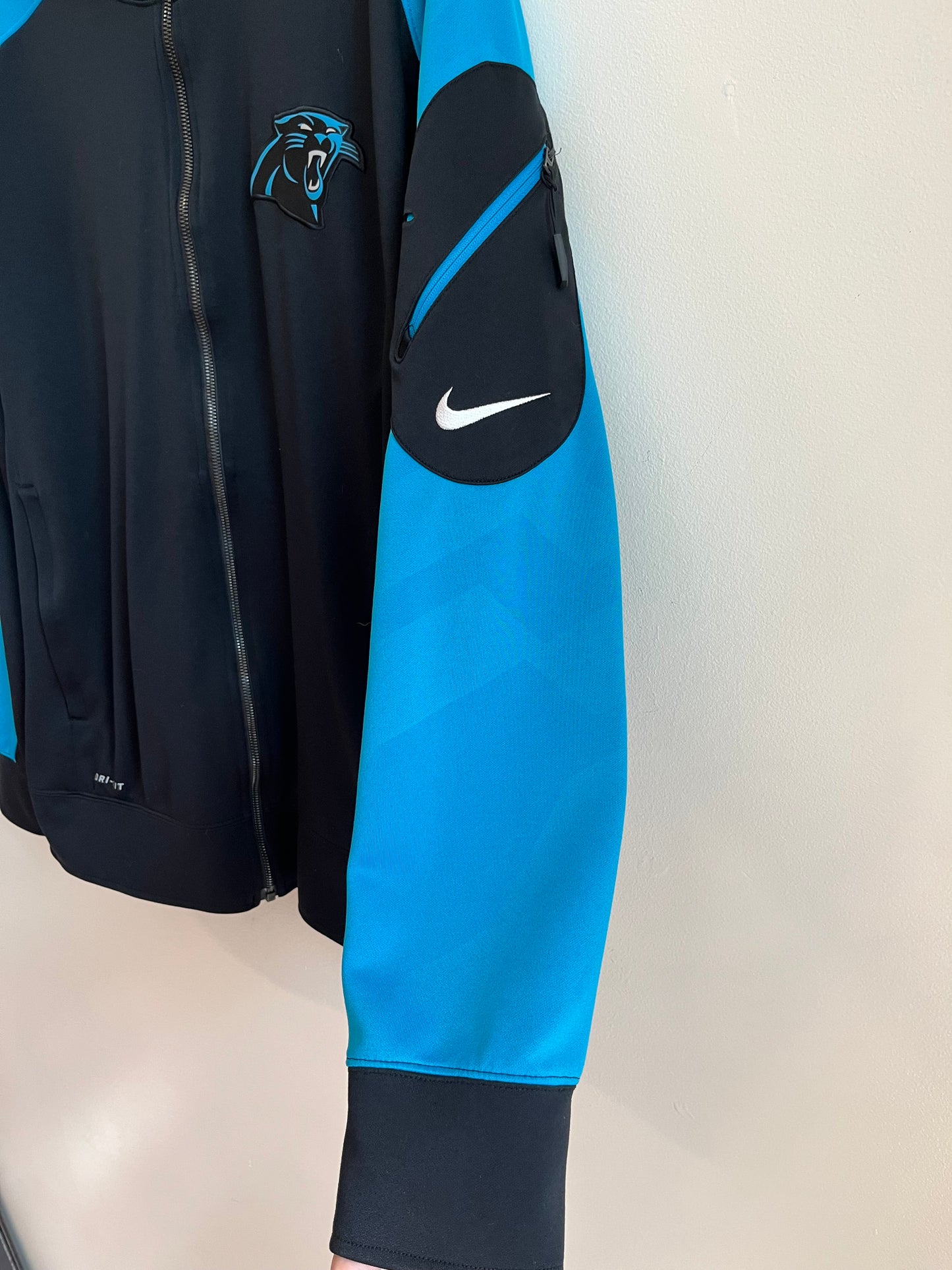 2013 Carolina Panthers Two Tone Dri Fit Zip Up Jacket (XL)