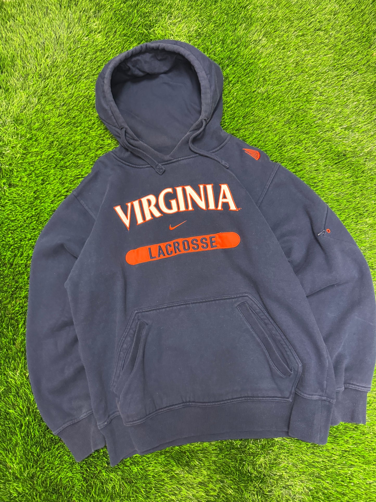 00s University Of Virginia Cavaliers Lacrosse Nike Center Swoosh Hoodie (S)