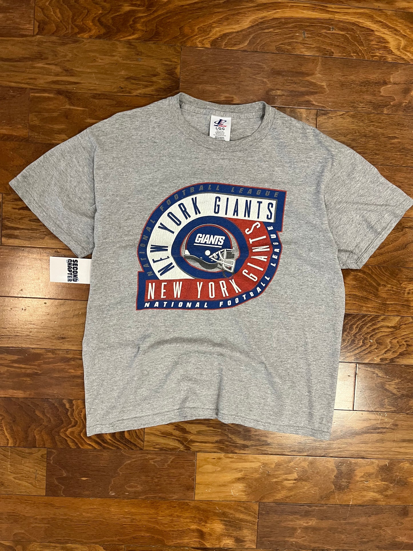 90s New York Giants Logo Athletic Grey Tee (L)