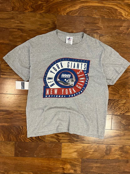 90s New York Giants Logo Athletic Grey Tee (L)