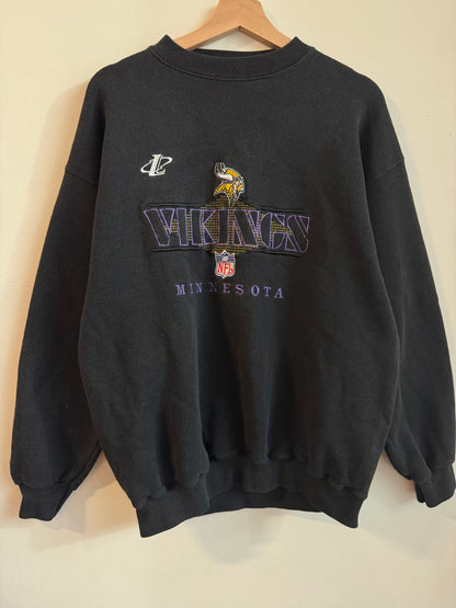 90s Minnesota Vikings Logo Athletic Embroidered Crewneck (L)