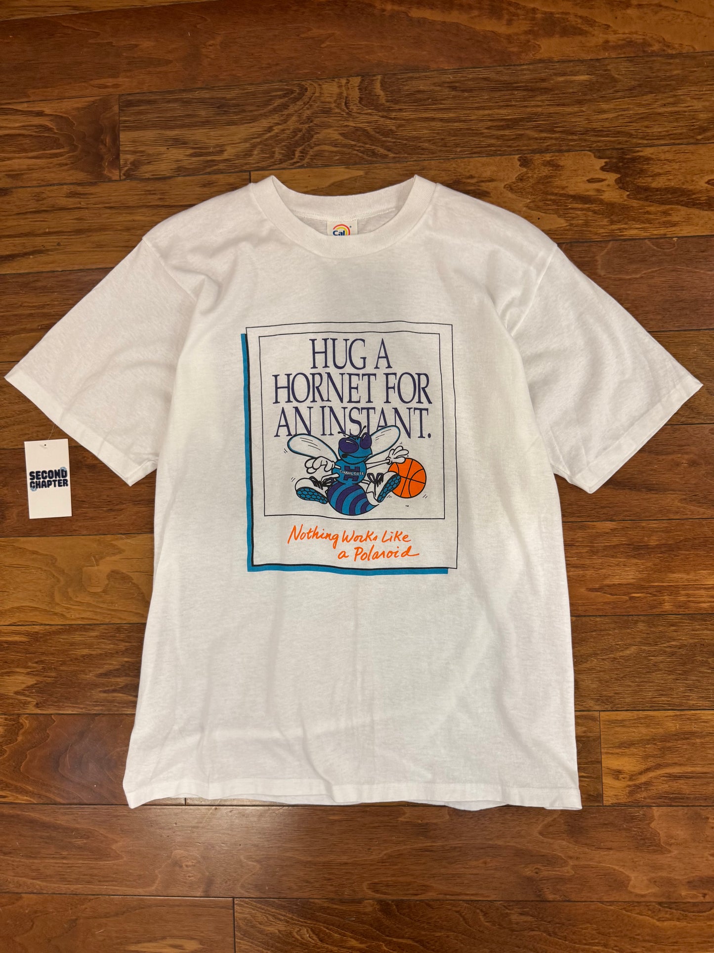90s Charlotte Hornets "Hug A Hornet For An Instant" Tee (XL)