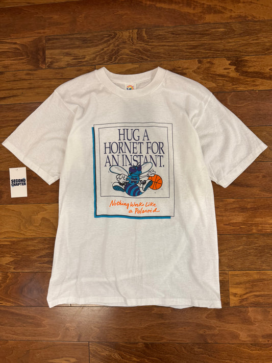 90s Charlotte Hornets "Hug A Hornet For An Instant" Tee (XL)