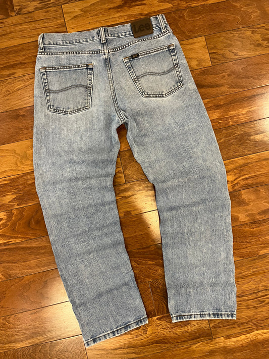 00s Lee Light Washed Faded Jeans (33 x 30)