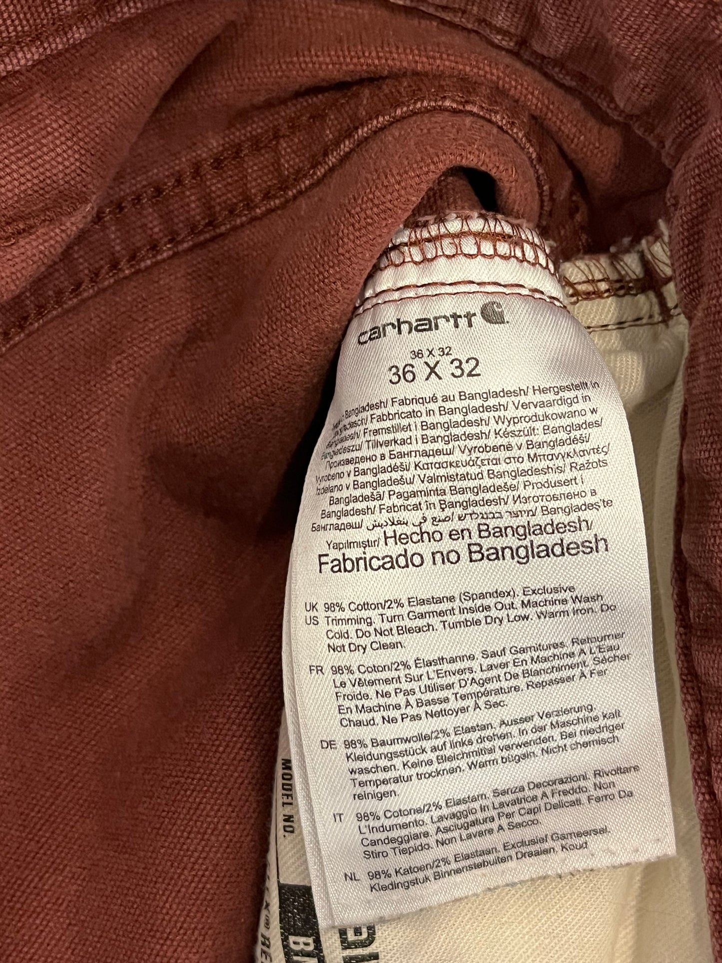 Carhartt Brick Distressed Workwear Pants (36 x 32)