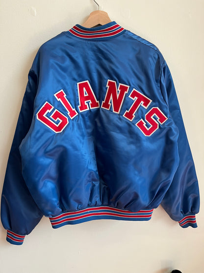 1990s New York Giants Big Spell Out Chalkline Satin Jacket (XL)